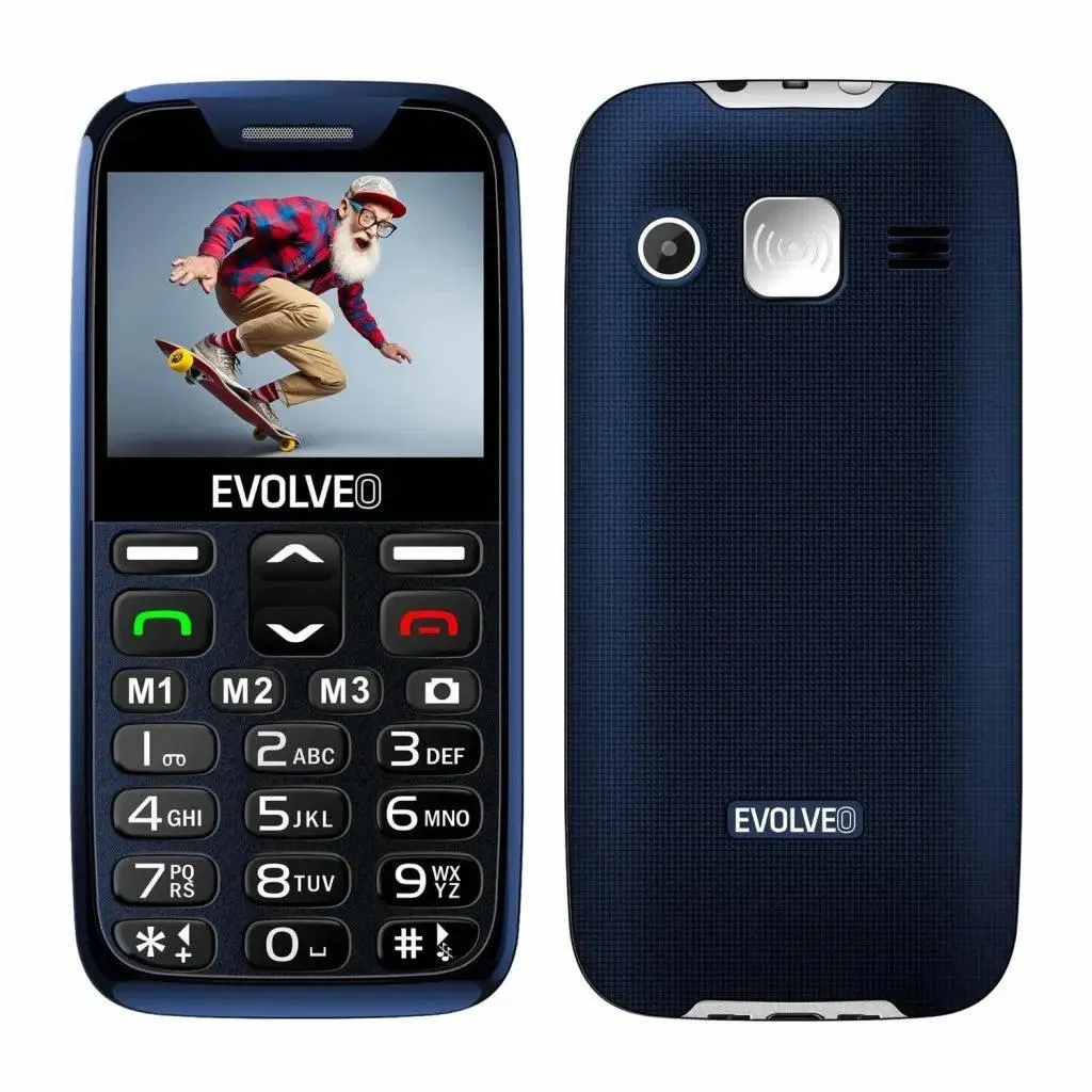 Tlačítkový telefon pro seniory Evolveo EasyPhone XD, modrá