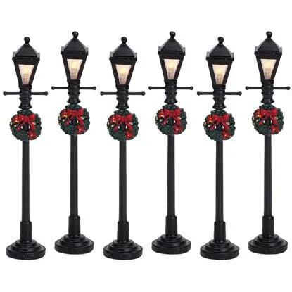 Lemax Vánoční dekorace plynové pouliční lampy 6dílná