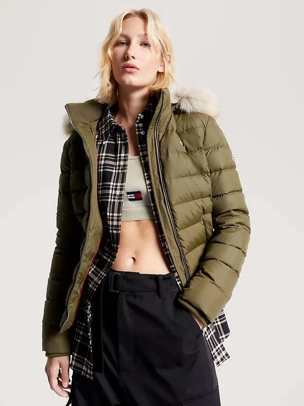 Essential Down Fitted Hooded Jacket