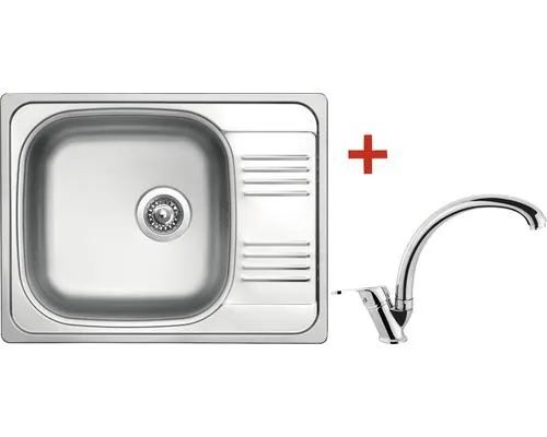 Nerezový dřez s baterií Sinks GRAND 652 V+EVERA 503 x 652 mm GRL6528VEVCL