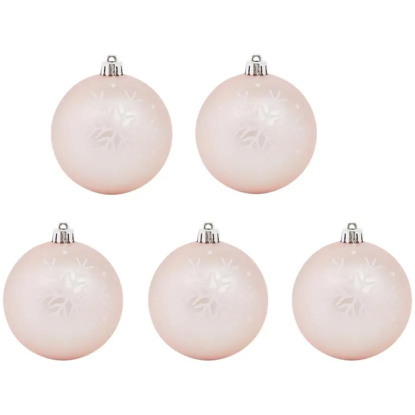 Kunststof kerstballen met sneeuwvlok