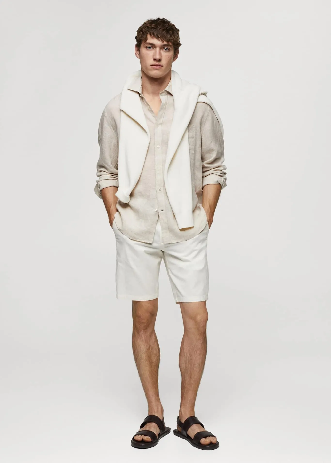 Bavlněné bermudy chino slim fit