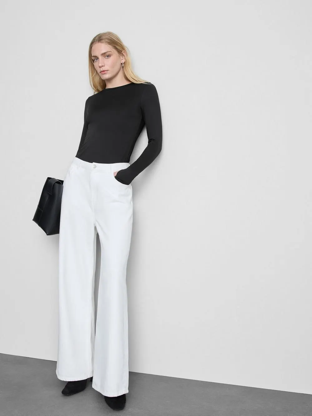 Žerzejový top s dlouhým rukávem