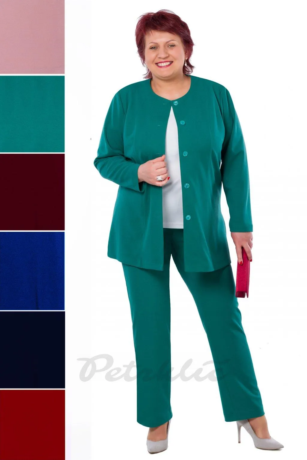 Rovné kalhoty s vyšším pasem VALDA - ke kabátku VALTR