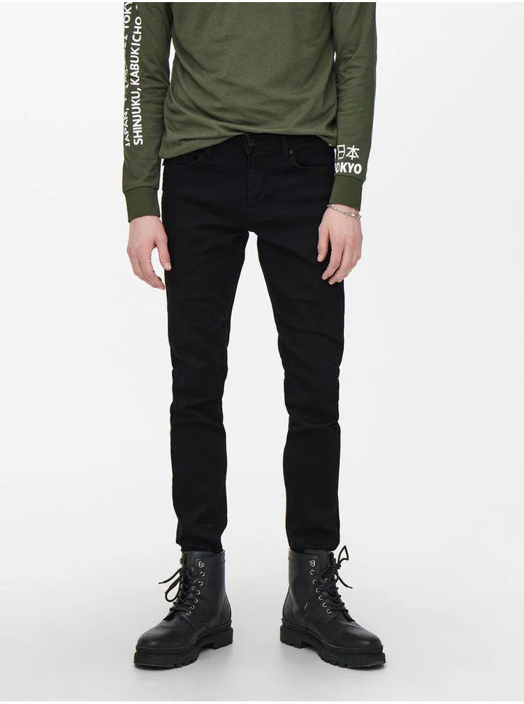Černé slim fit džíny ONLY & SONS Loom