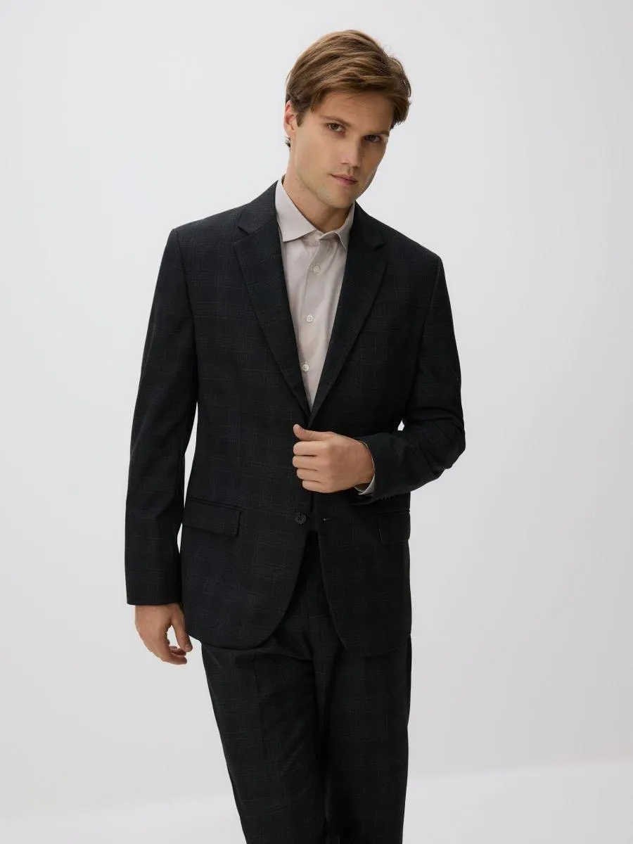 Kostkovaný blejzr slim fit