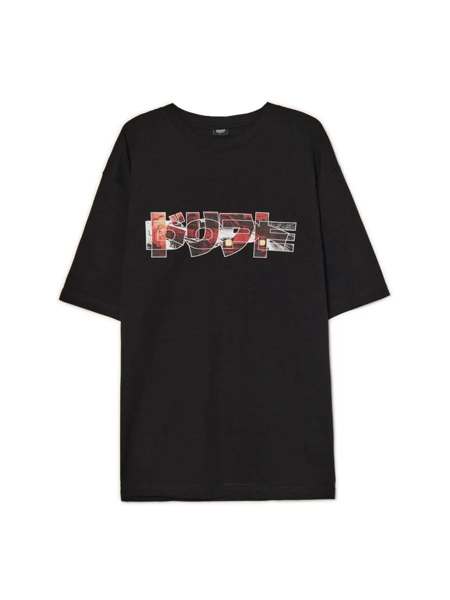 Černé tričko s potiskem