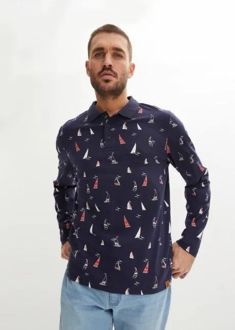 Polo a maniche lunghe in cotone biologico