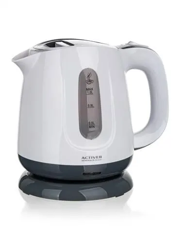 ACTIVER Konvice plastová BETHY 1,0 l, 900-1100W, otočná o 360st., bílo-šedá