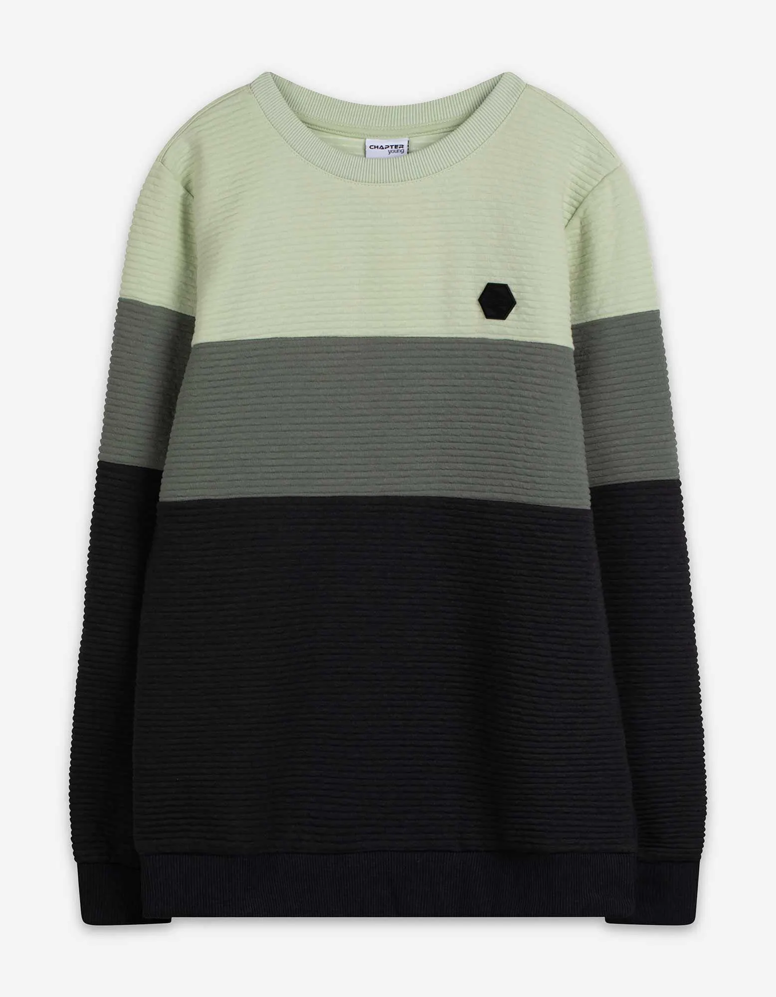 Mikina - Barevné pruhy - sv. zelena