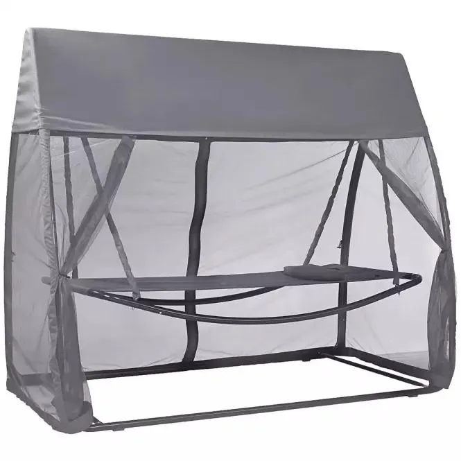 Houpací lehátko s moskytiérou šedé