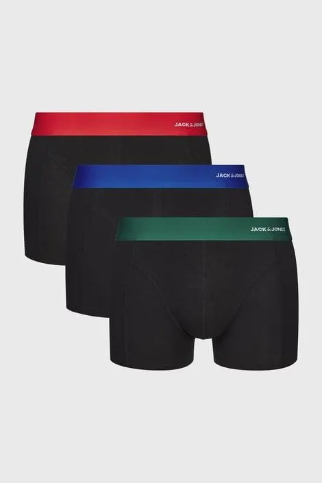 3PACK Bambusové boxerky JACK AND JONES Lucas - černá