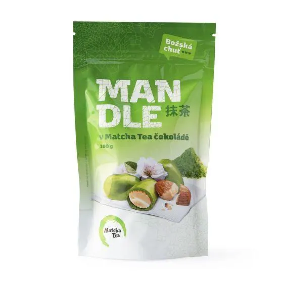 Mandle v matcha tea čokoládě 100 g MATCHA TEA