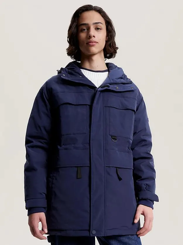 Hooded Padded Multi Pocket Parka