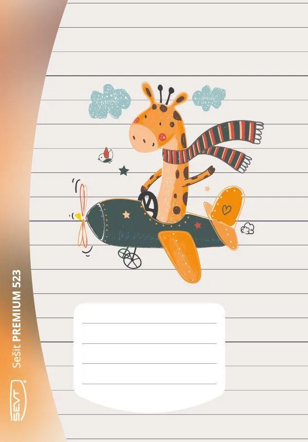 SEVT Sešit Premium 523, A5 20 l. linkovaný 12 mm