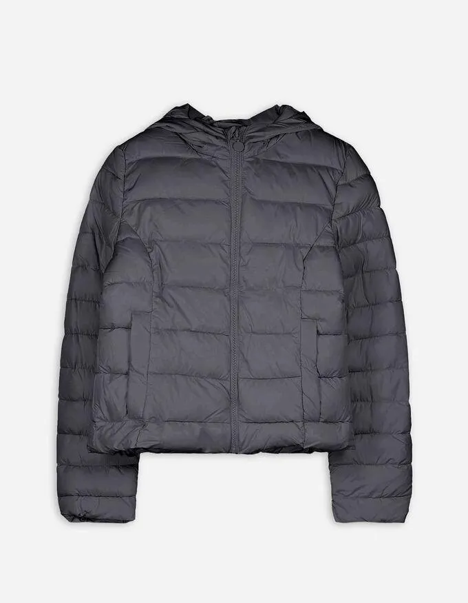 Prošívaná bunda - Vodoodpudivé - tmave seda