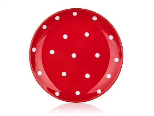 BANQUET Talíř dezertní keramický DOTS 18,6 cm, červený