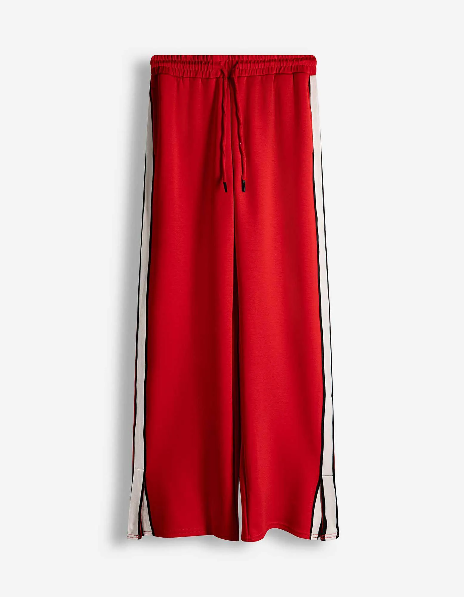 Kalhoty s širokými nohavicemi - Lampasy - cervena