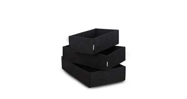 Dekorativní úložné boxy 3 ks, 32 x 21 x 7,5 cm - II. jakost, POUZE OSOBNÍ ODBĚR