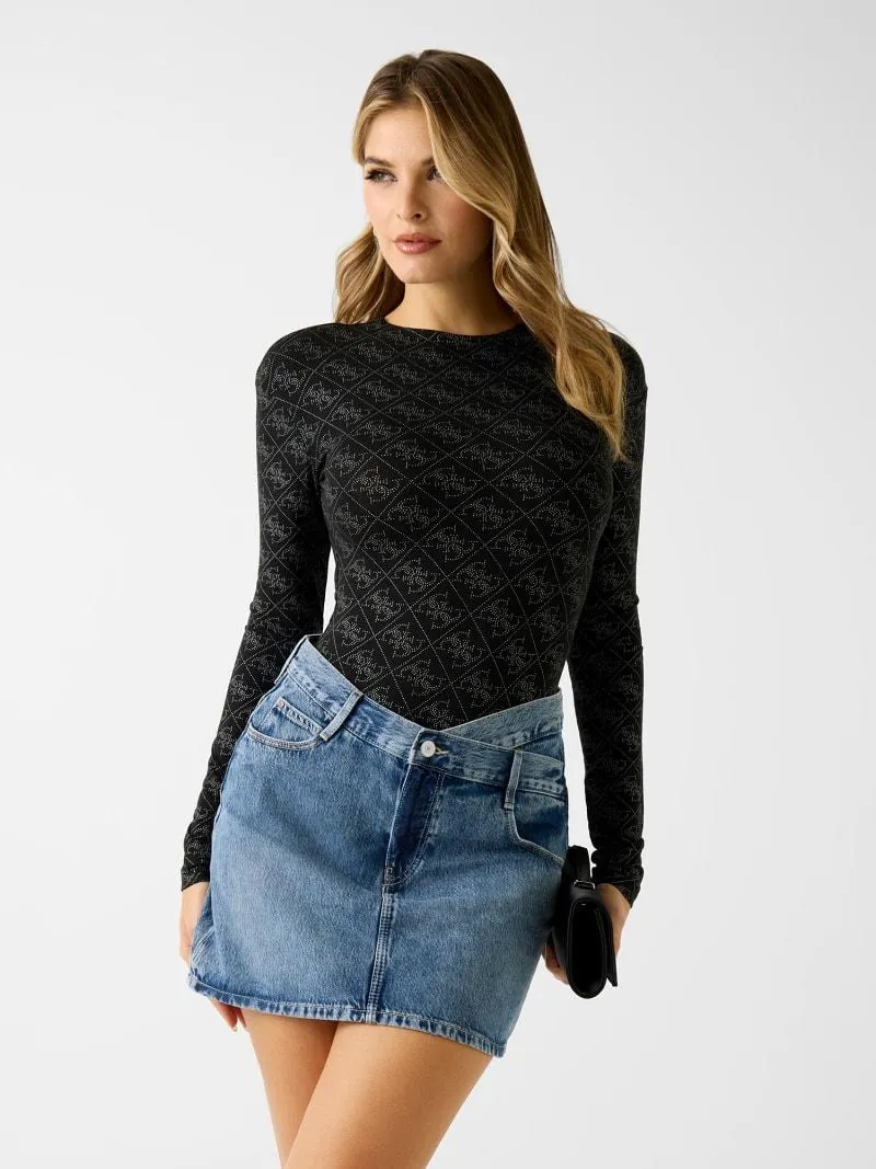 Body de logo 4G con strass