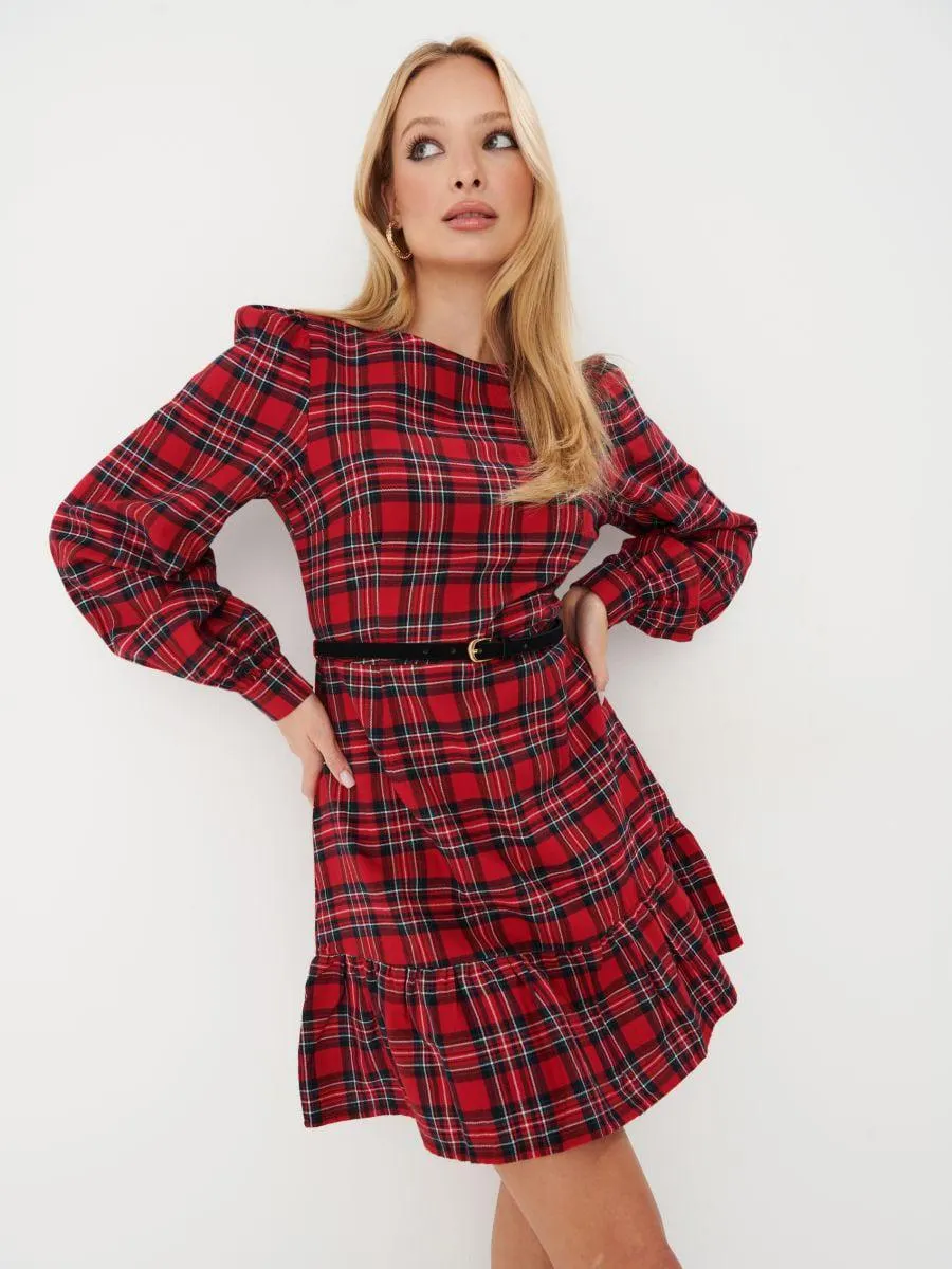 Kárované mini šaty