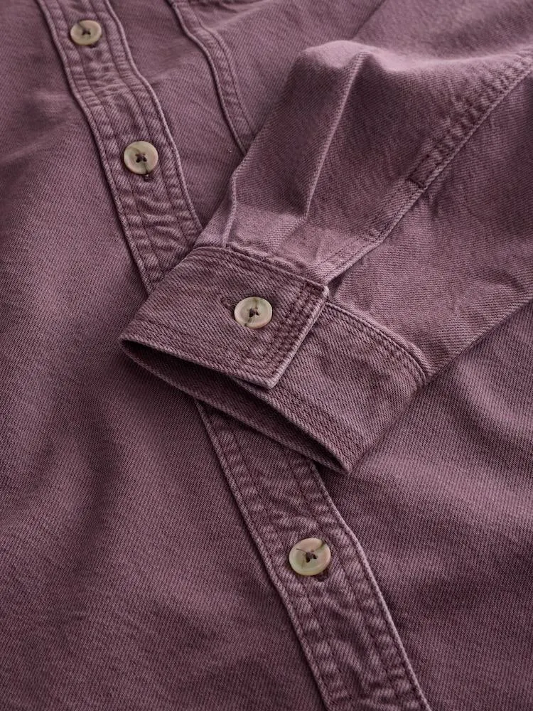 Malinově červená - Oversize Džínovina Košile