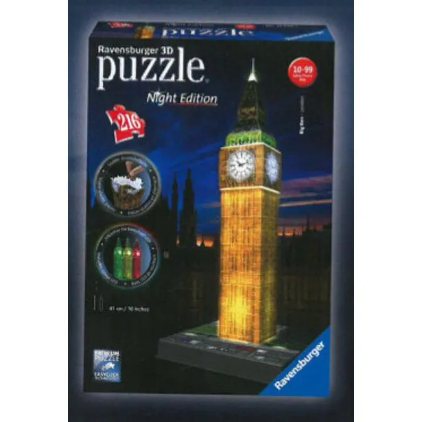 Ravensburger 3D puzzle Big Ben Noční Edice 216 dílků