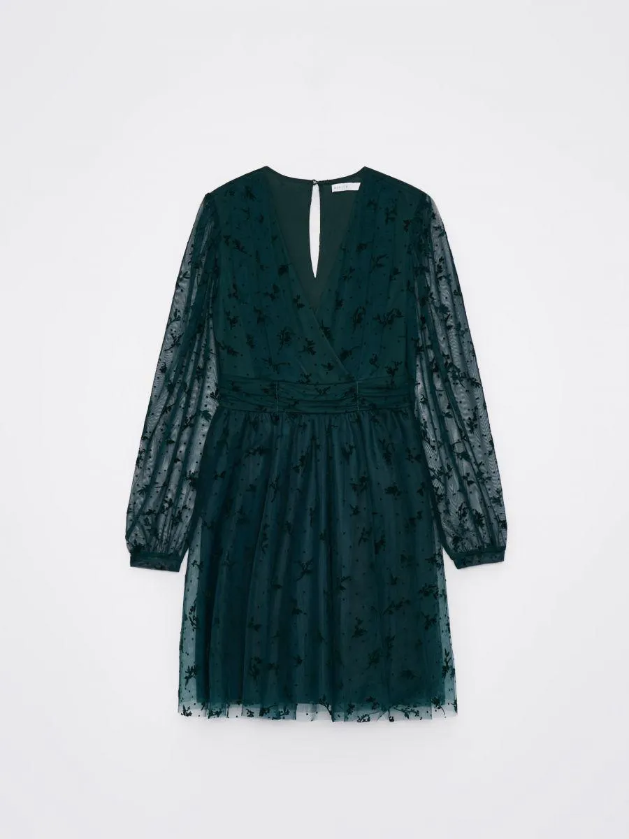 Rochie mini cu decolteu tip plic