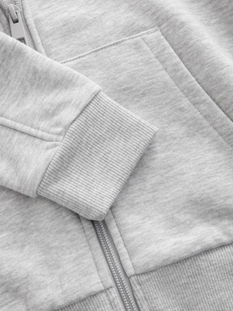 Šedá - Obyčejná mikina s kapucí na zip (3-16let)