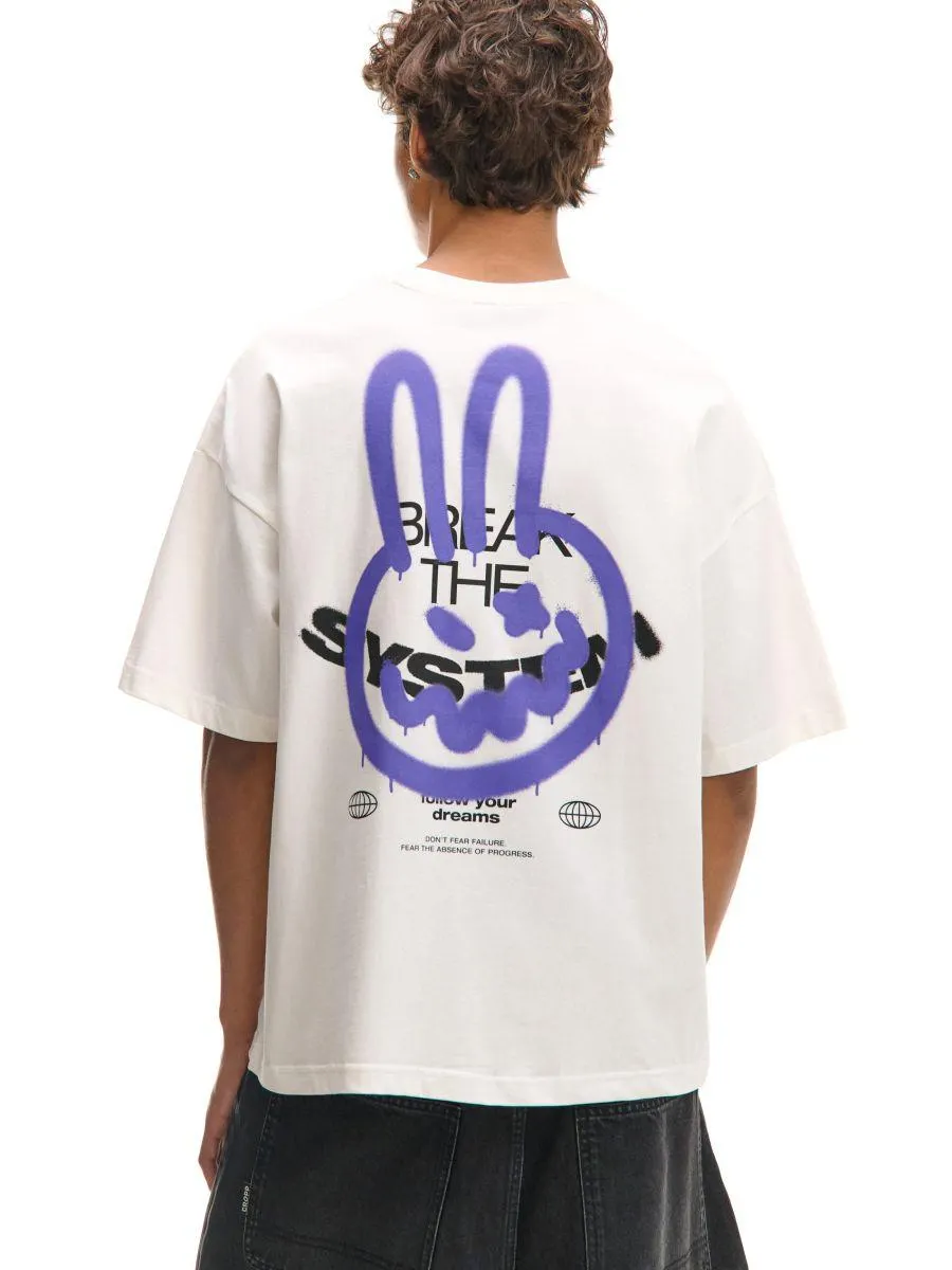 Bílá tričko s potiskem