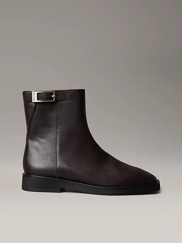 Leather Zip Ankle Boots