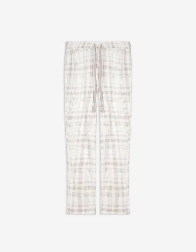 Pyžamové kalhoty - Na spodním lemu šňůrka na stažení - bílá