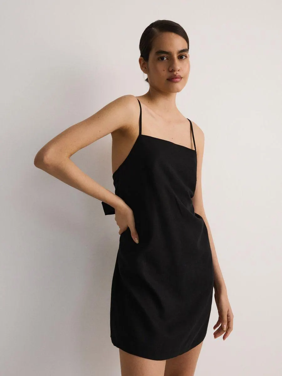 Mini šaty z lněné směsi