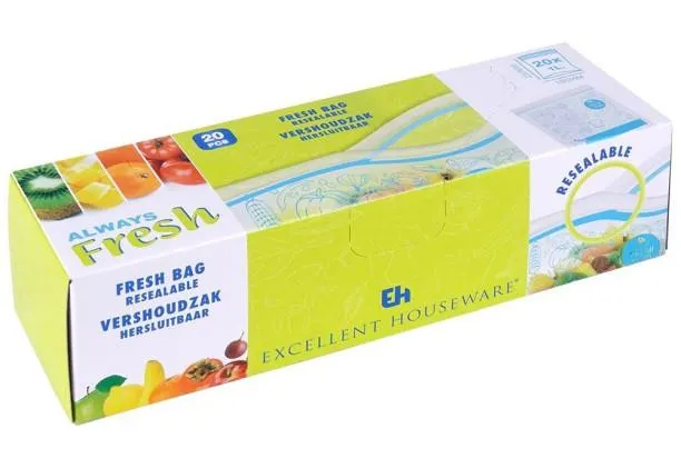 Sáčky na potraviny se zipem sada 20 ks, modrá