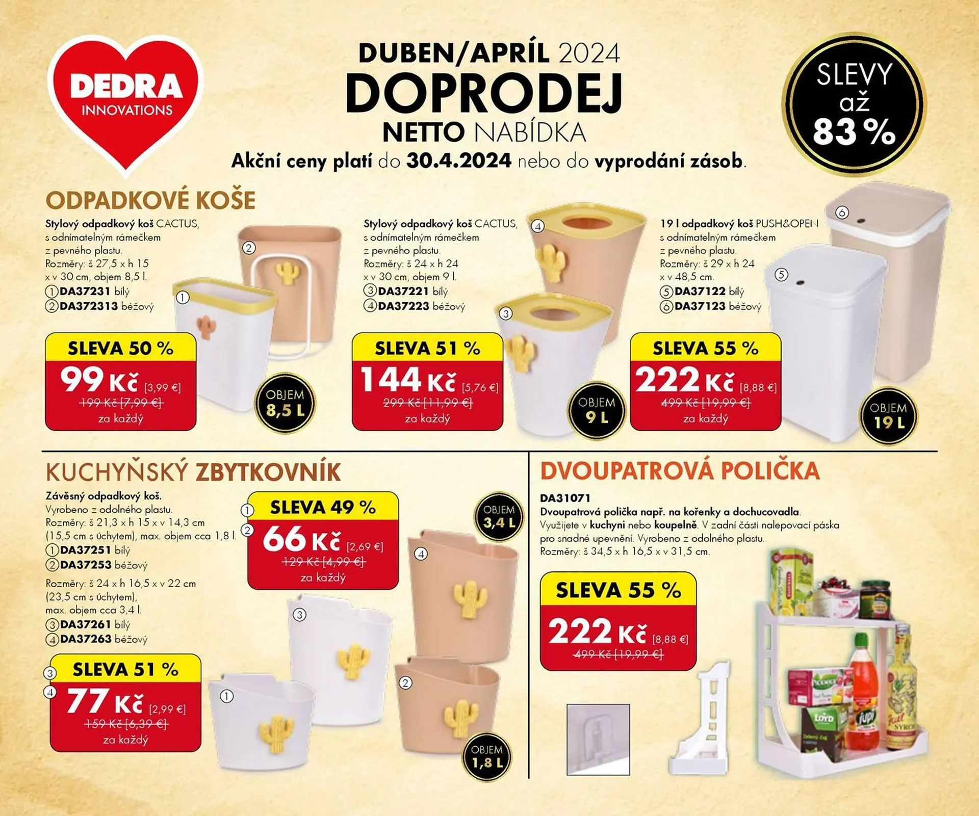 Dedra leták - 19. března 30. dubna 2024