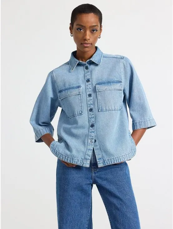 Džínová košile s krátkým rukávem