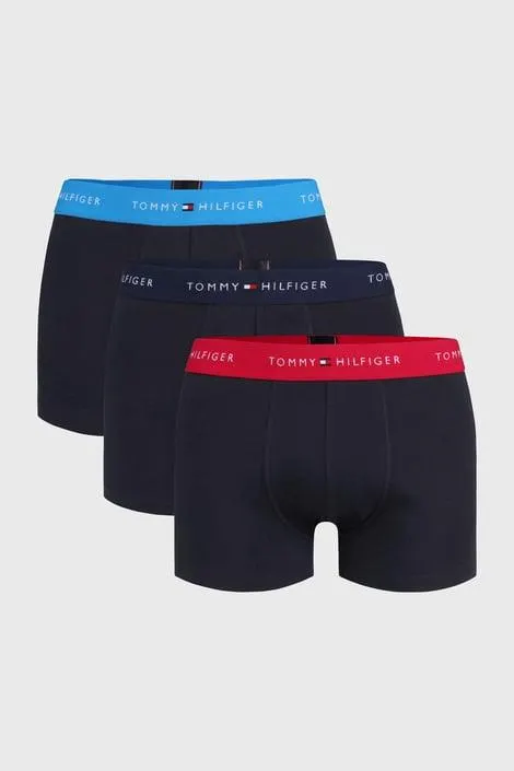 3PACK Boxerky Tommy Hilfiger Signature - tmavěmodrá