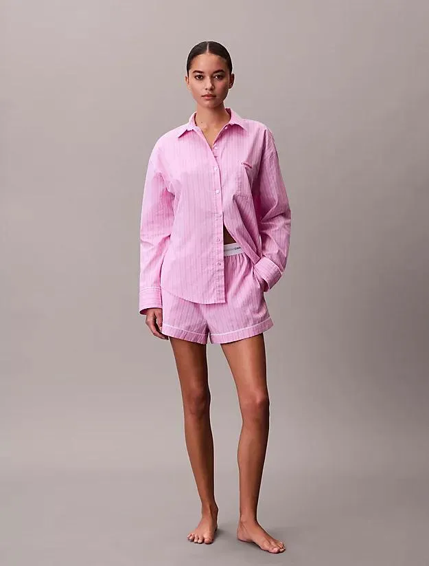 Cotton Poplin Shorts Pyjama Set