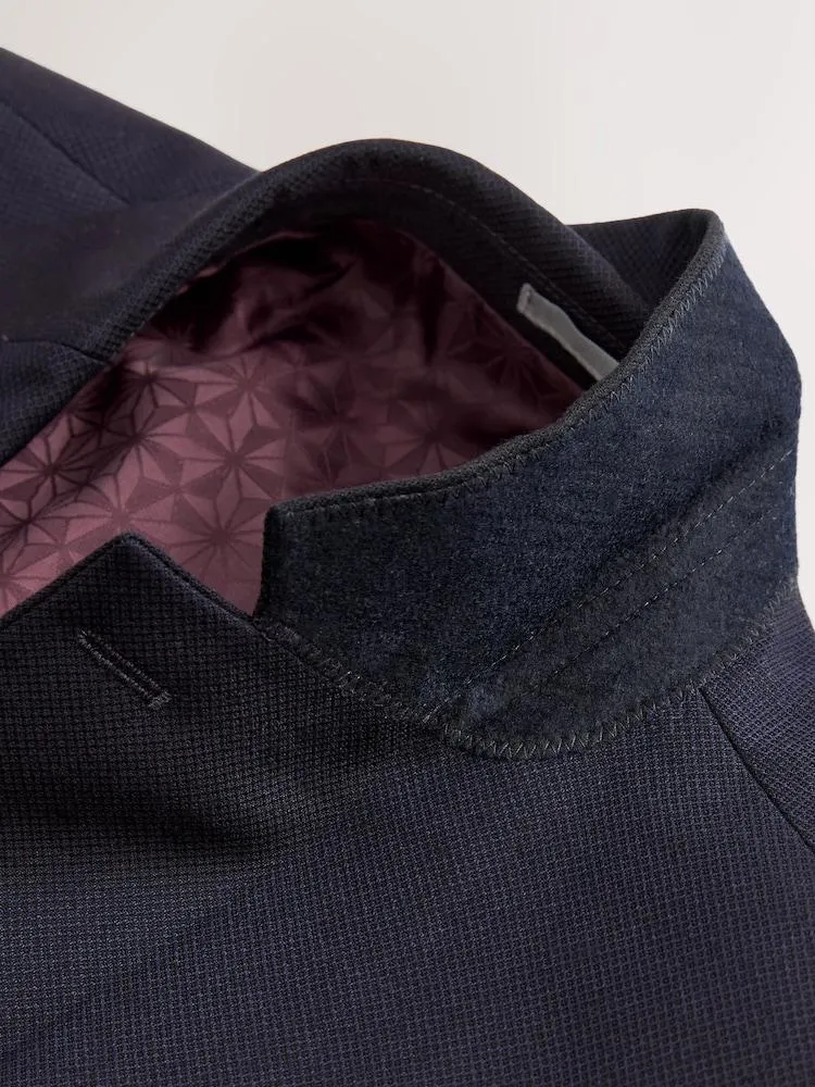 Tmavě modré - Klasicky padnoucí - Sako s texturovaným oblekem