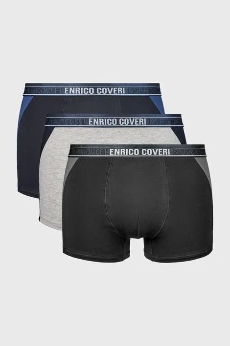 3PACK Boxerky Anders - černošedá