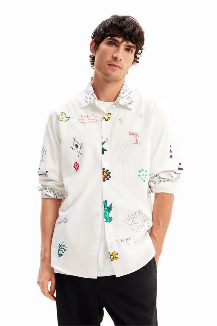 košile Desigual Santi blanco