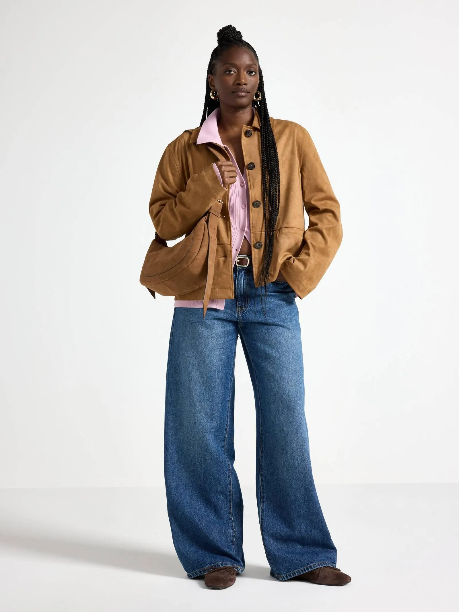 Bunda z imitace semiše