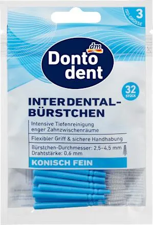 konické mezizubní kartáčky vel. 3, 32 ks