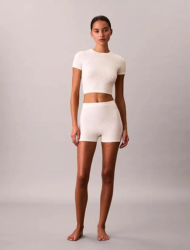 Rib Emblem Seamless Pyjama Shorts