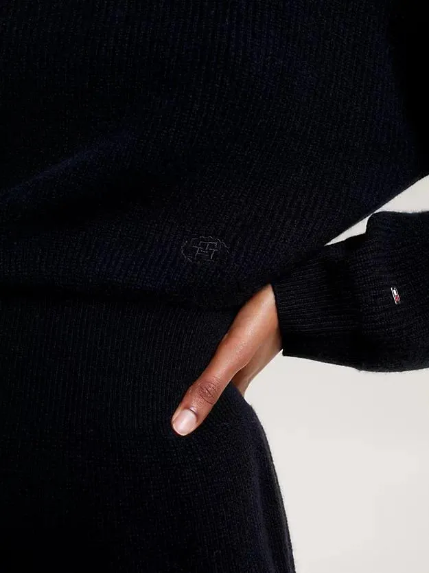 TH Monogram Cashmere Wool Sweater Dress