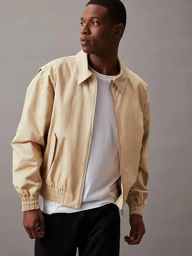 Relaxed Cotton Twill Bomber Jacket