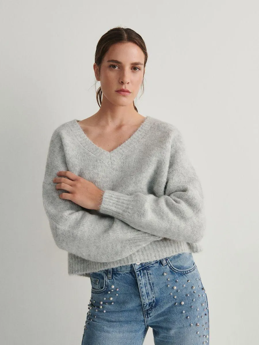 Pulover cu adaos de lână