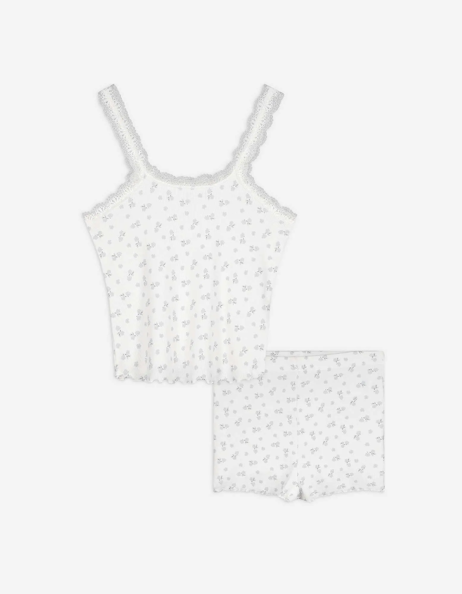 Pyžamový set trička a kahot - Potisk po celé ploše - bílá