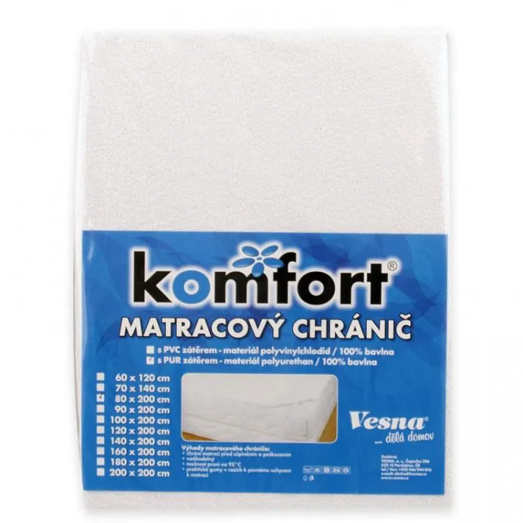 Matracový chránič KOMFORT s PU zátěrem 70 x 140 cm