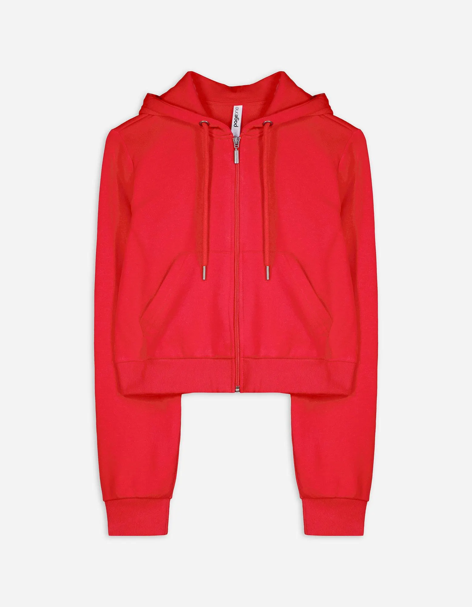 Zkrácená mikina - Kapuce se šňůrkou na stažení - cervena